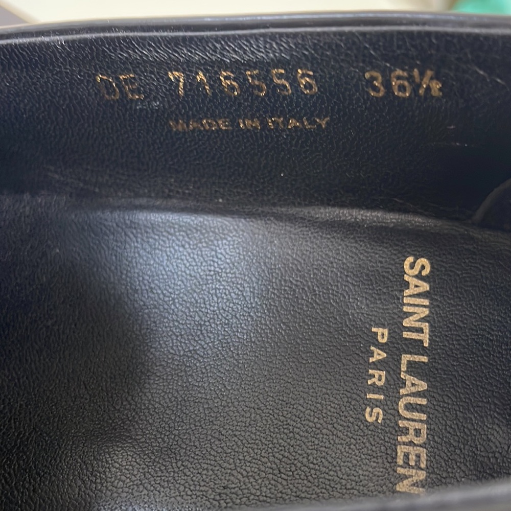 Yves Saint Laurent Glossy Black Loafers - Picture 5 of 8
